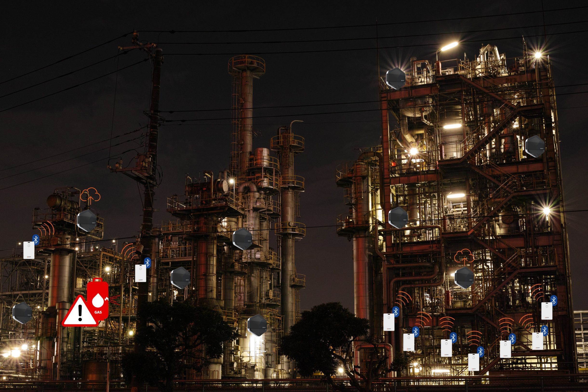 ibks card beacons bluetooth employee monitoring gas leak emergency situations indoor location gateway radar rtls